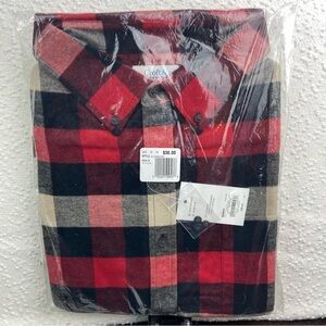 Men’s Red and Black Plaid flannel Shirt. Size XXL.